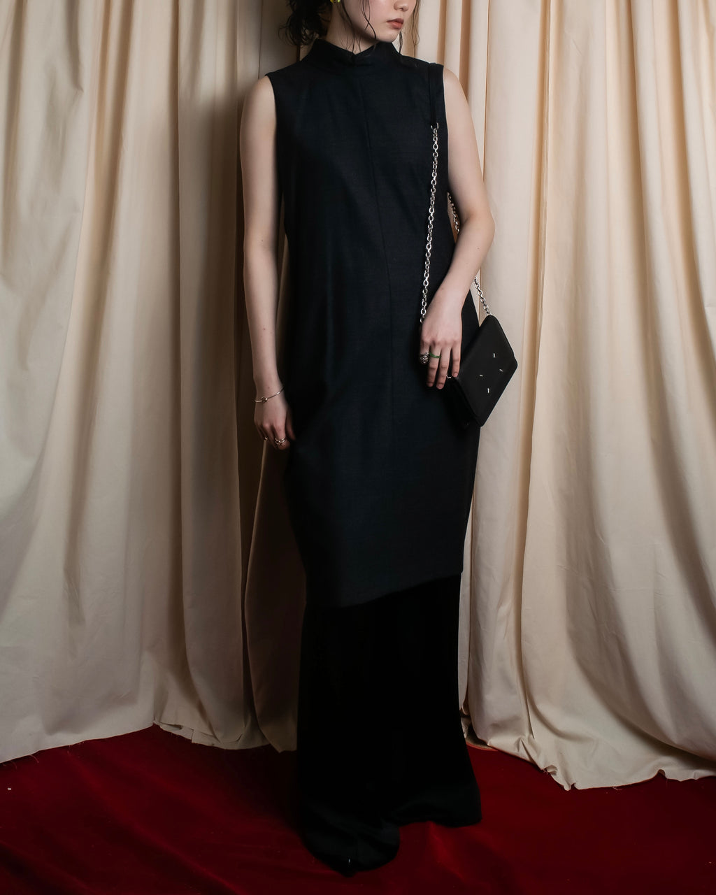 "MAISON MARGIELA" 16AW Deep tuck design sleeveless dress
