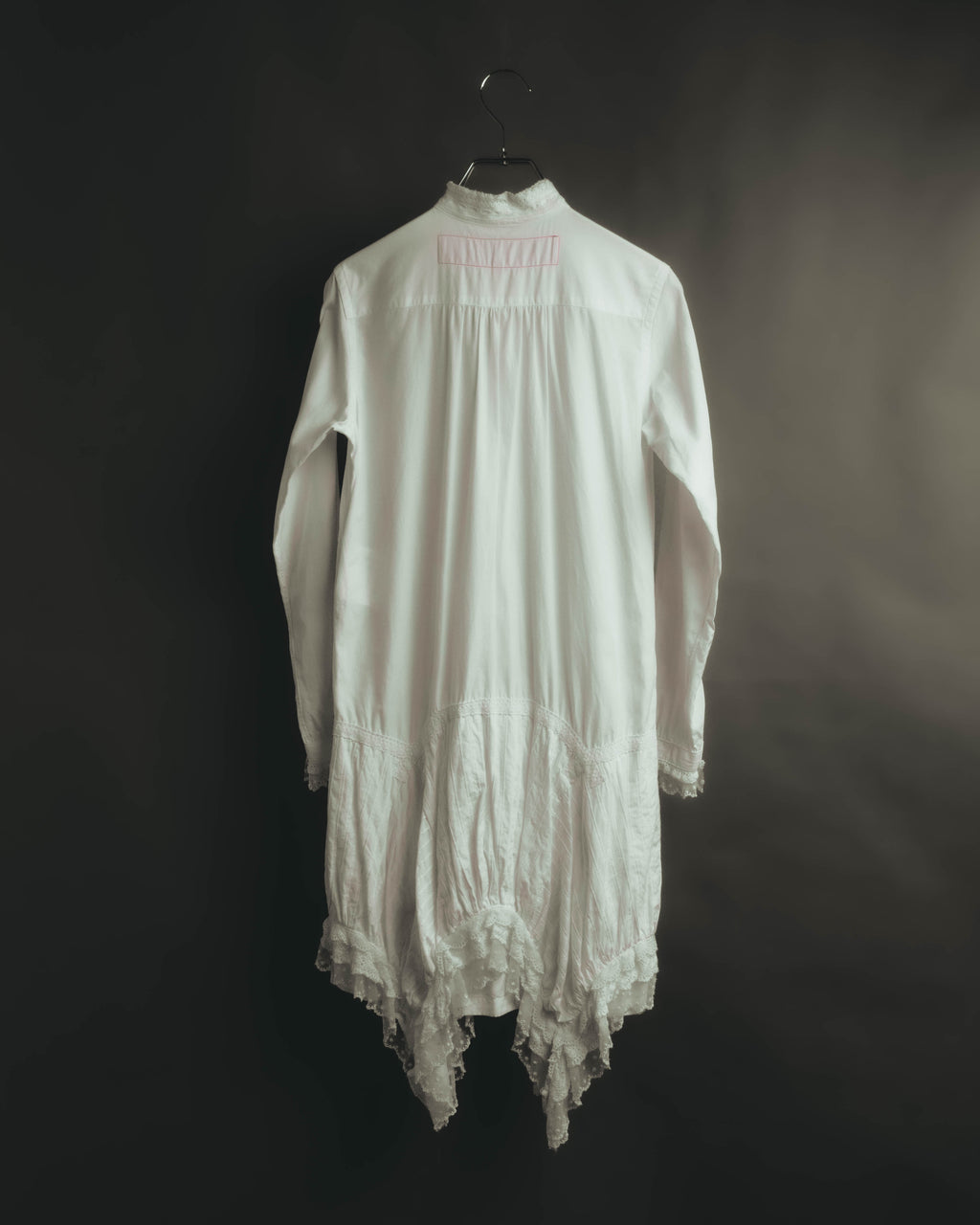 -SPECIAL- “JUNYA WATANABE COMME des GARÇONS MAN PINK”2005AW Victorian lace pleated asymmetric long shirt