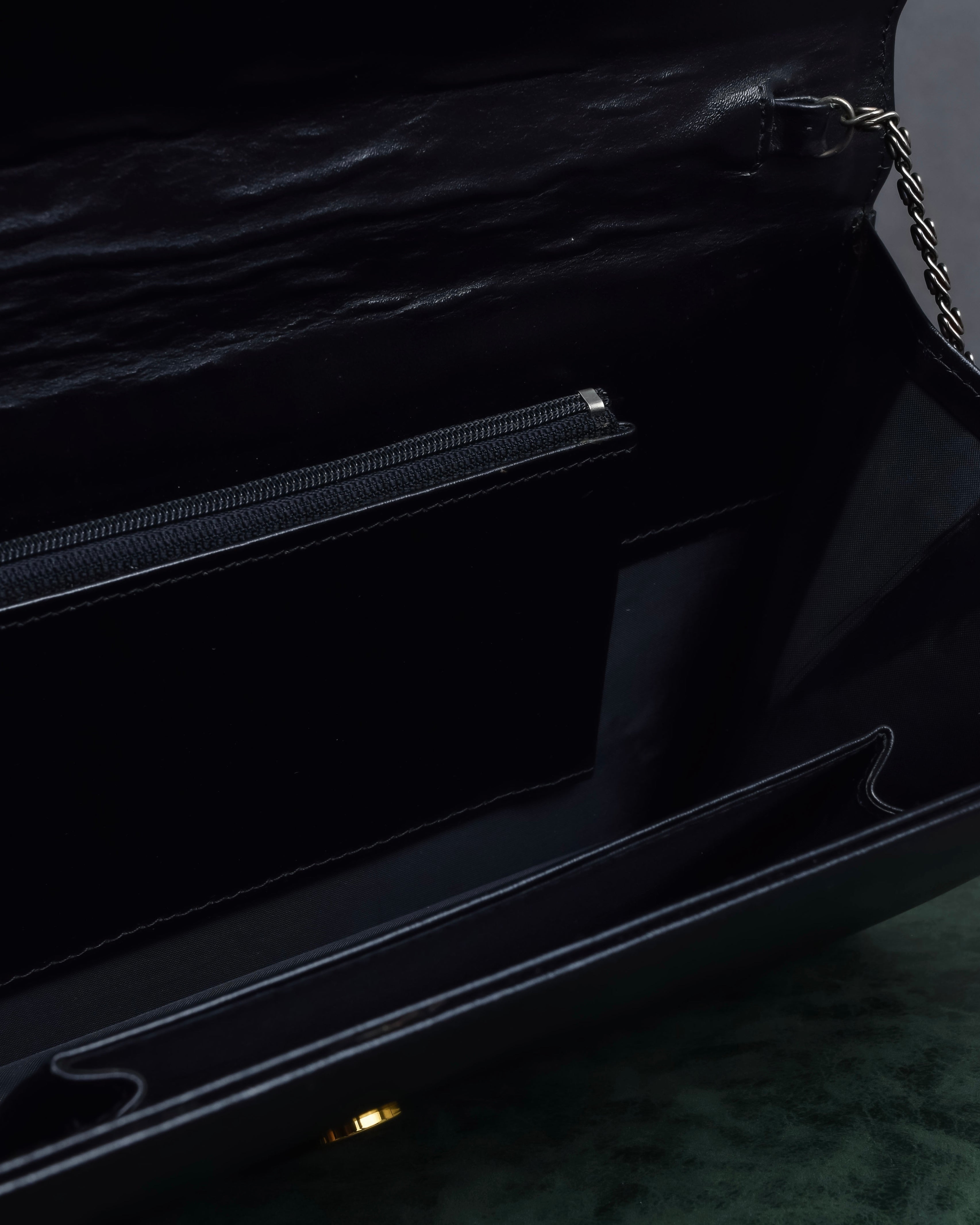 "Cartier" Logo engraved horizontal chain shoulder leather bag