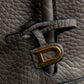 "Delvaux" Front D metal charm design horizontal leather shoulder bag