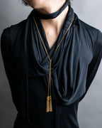 "CELINE" Fringe emblem design long necklace