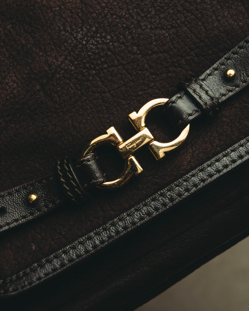 "Salvatore Ferragamo" 00's-10's Gancini leather shoulder bag