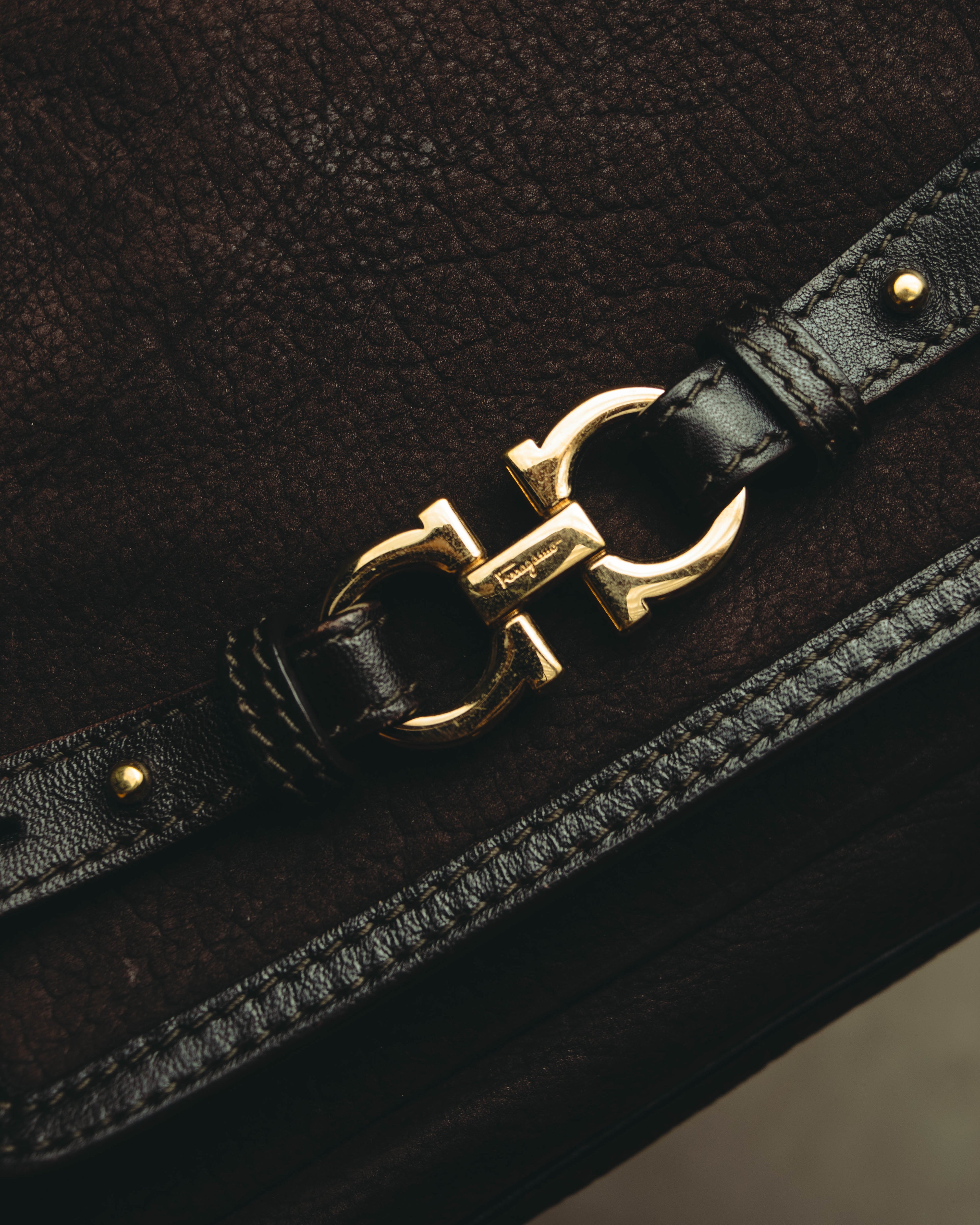 "Salvatore Ferragamo" 00's-10's Gancini leather shoulder bag