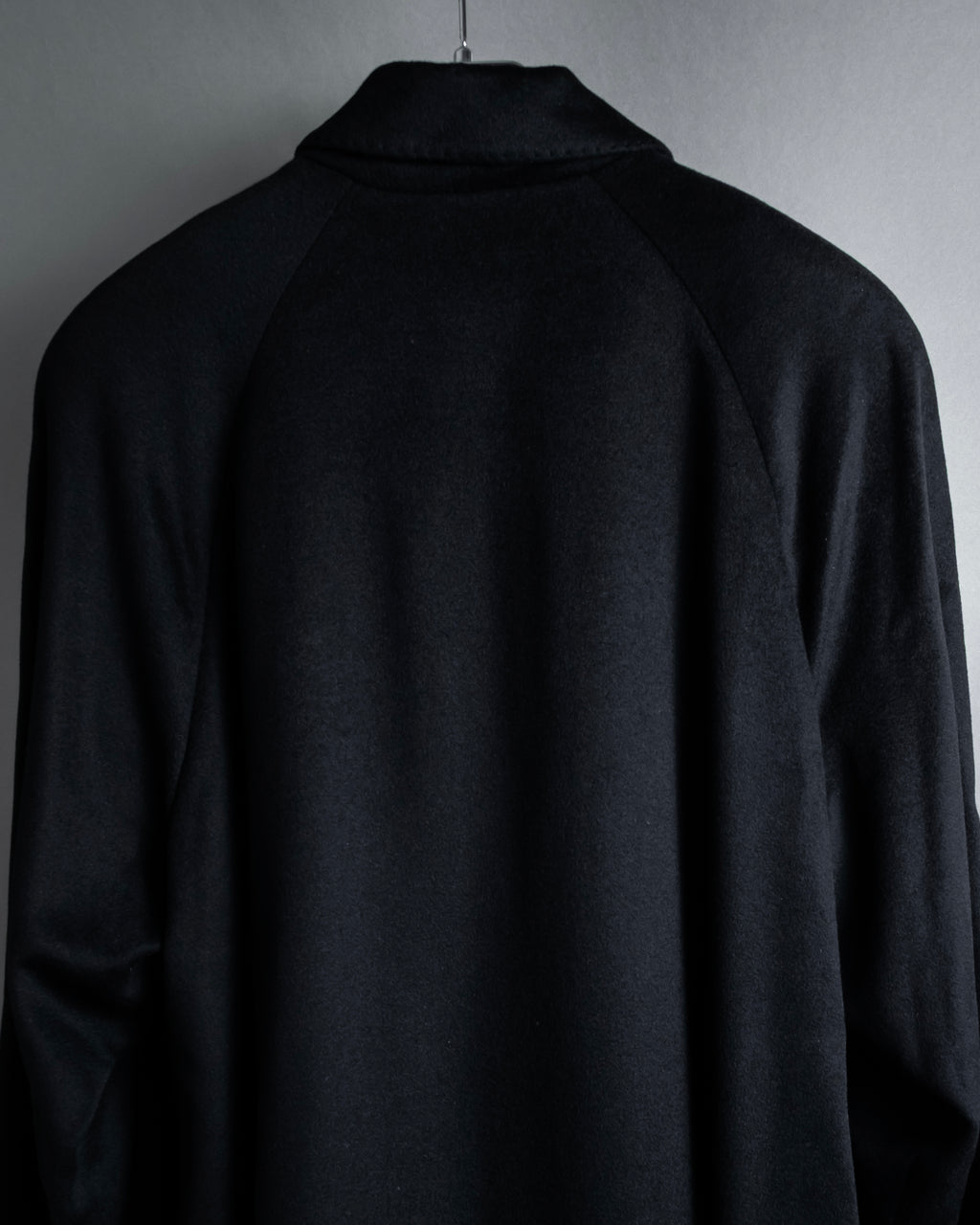 "BALMAIN" Raglan sleeve 100% cashmere stand collar coat
