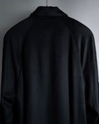 "BALMAIN" Raglan sleeve 100% cashmere stand collar coat