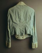 -SPECIAL- "Ralph Lauren" 00's Hickory stripe cotton double-breasted marine jacket
