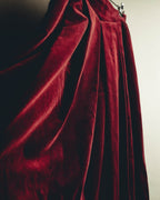 -SPECIAL- "Christian Dior" 80's-early 90's Burgundy velvet pleated skirt