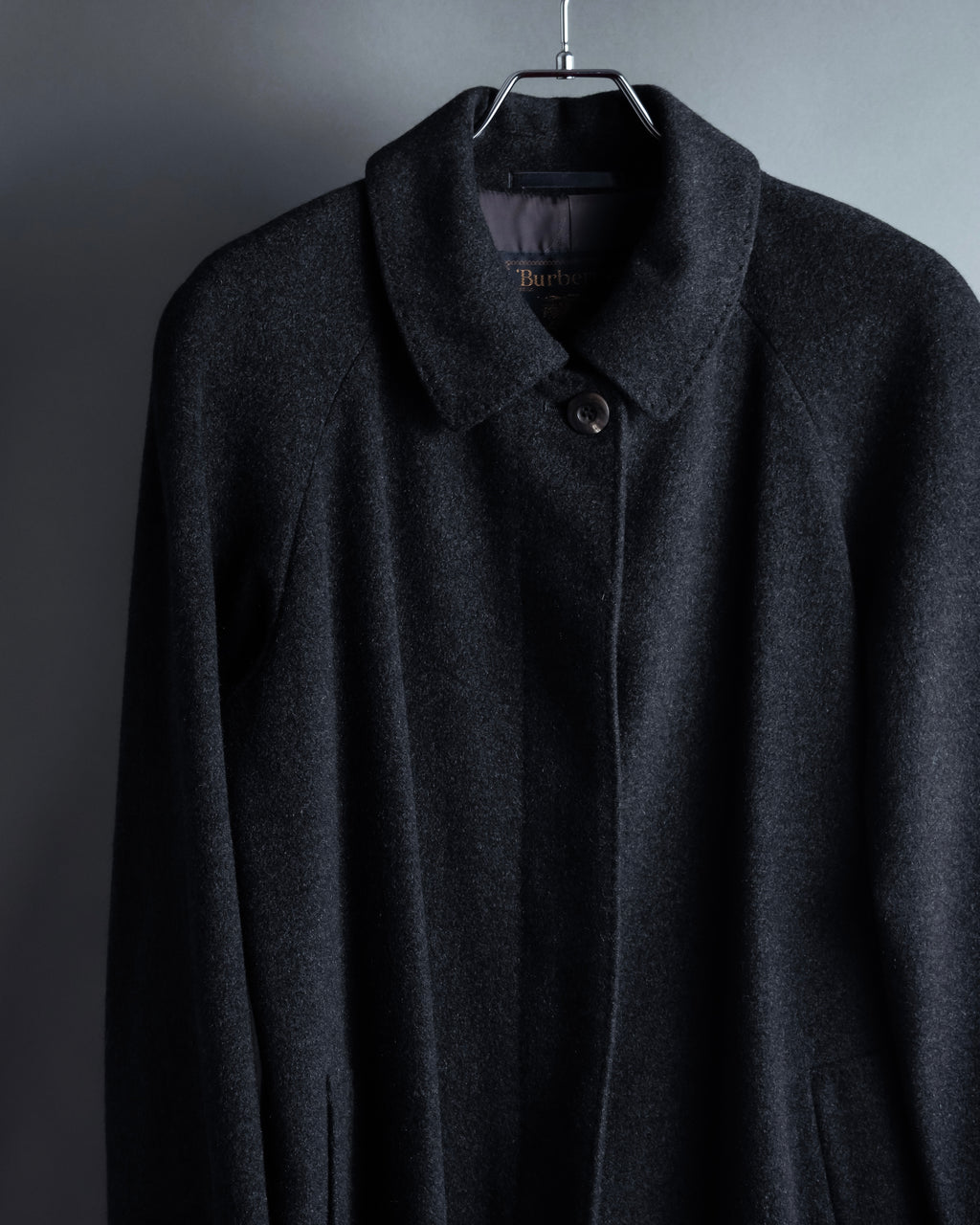 -SPECIAL- "BURBERRYS" 80's-90's Raglan line detail stand collar coat