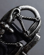 "Dolce & Gabbana" Libra motif silver buckle leather belt