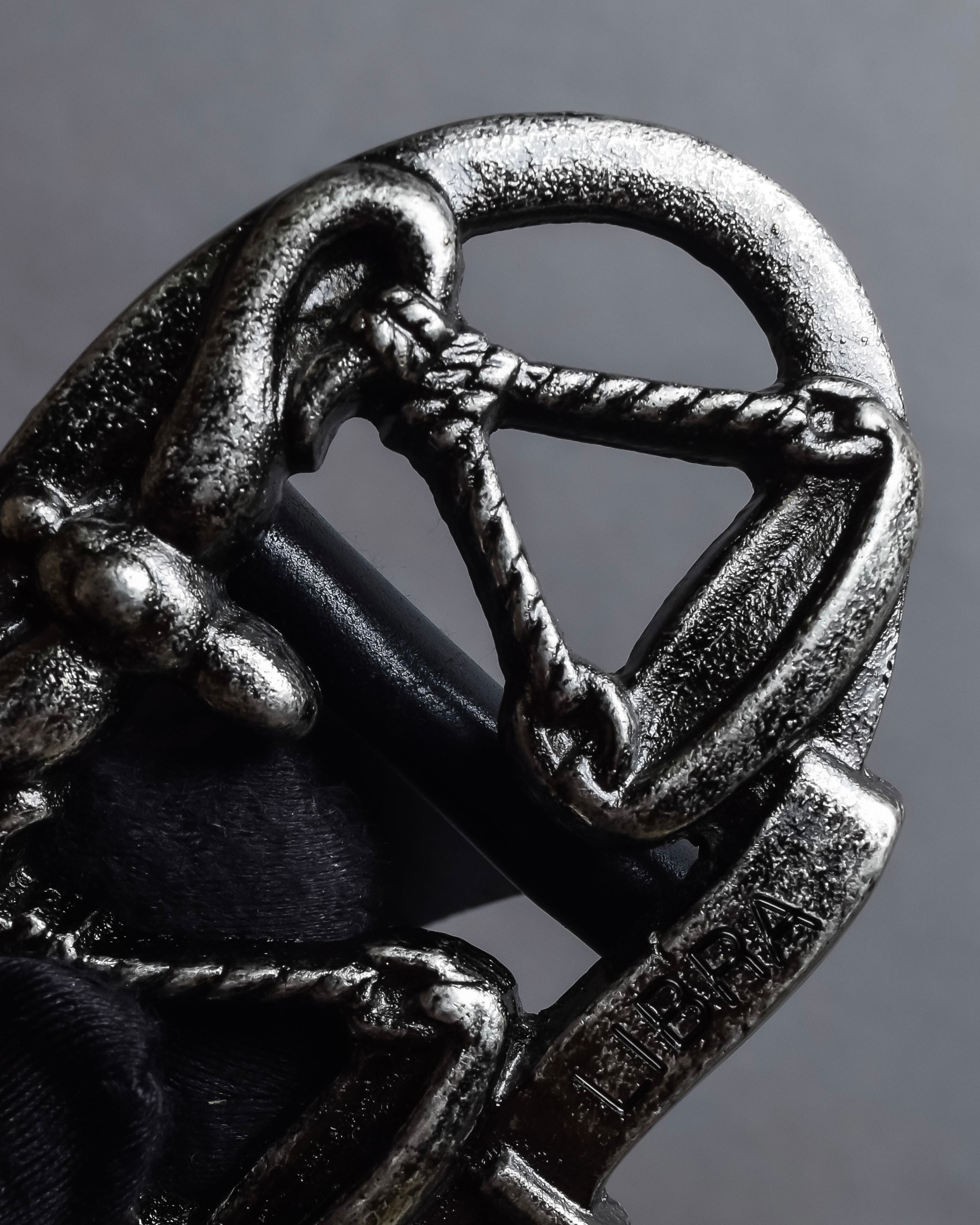 "Dolce & Gabbana" Libra motif silver buckle leather belt