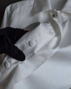 "Christian Dior" Diamond pattern woven metal button shirt