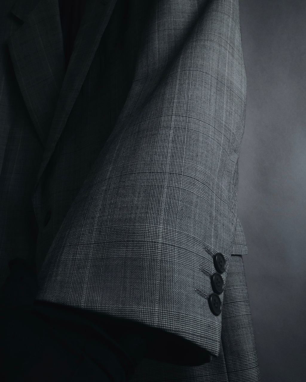 "YVES SAINT LAURENT" 80’s-90’s glen check tailored suit set