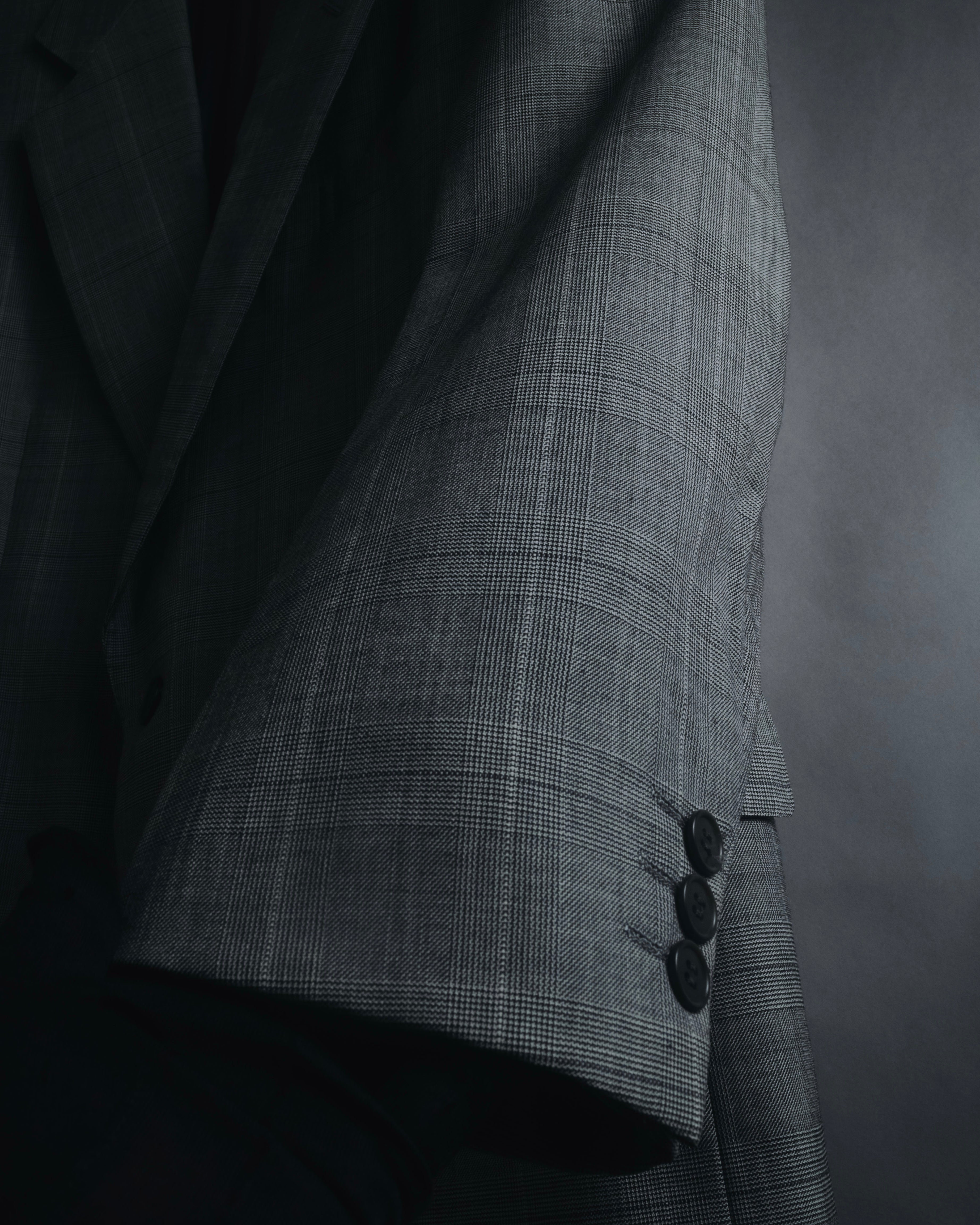 "YVES SAINT LAURENT" 80’s-90’s glen check tailored suit set