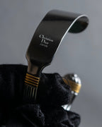 "Christian Dior" Ribbed design gold combination polished silver bangle