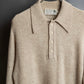 "Vintage 100% lambswool long sleeve knitted polo shirt"