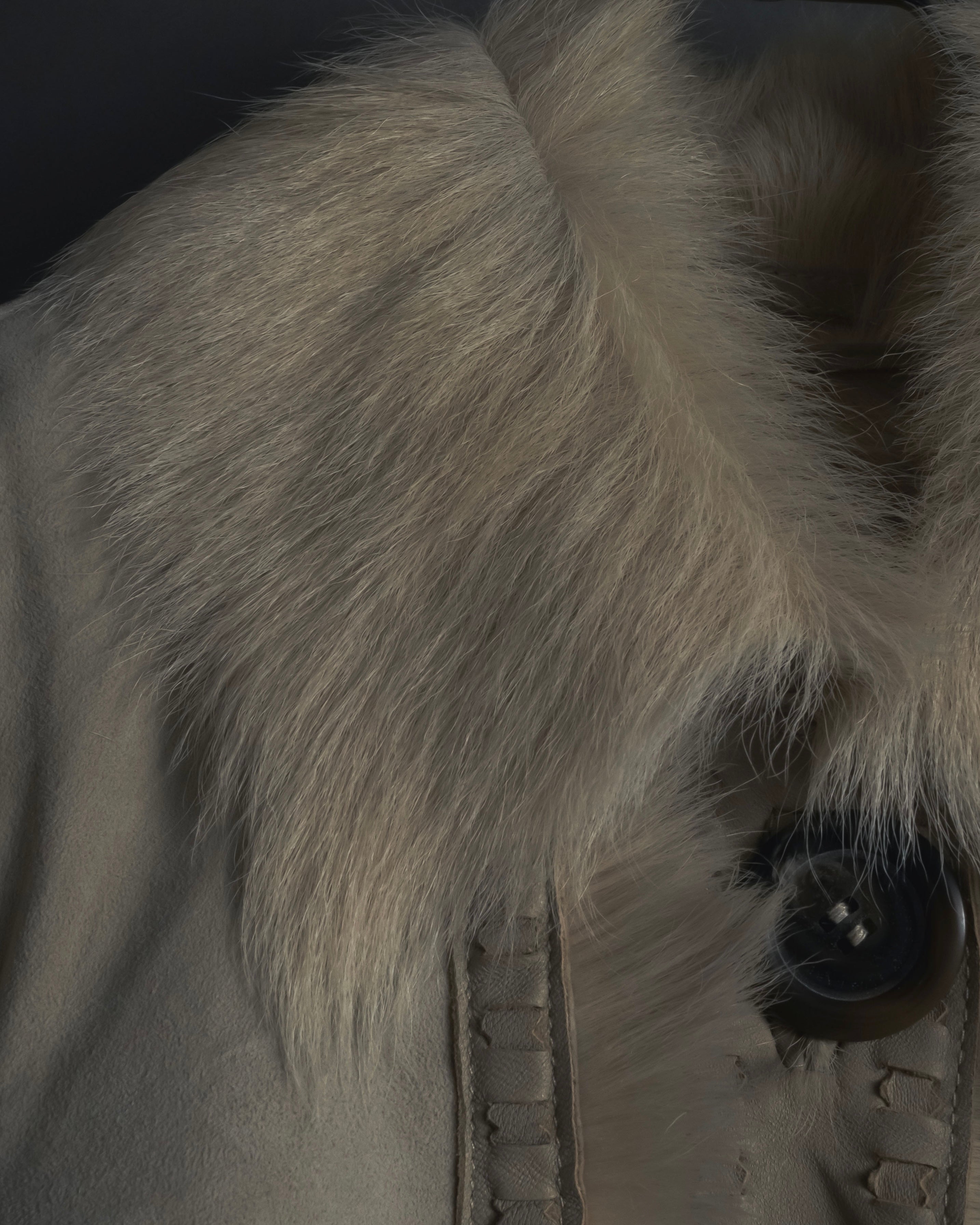 "BURBERRY BLUE LABEL" 00’s Shearling cable-knit pockets coat