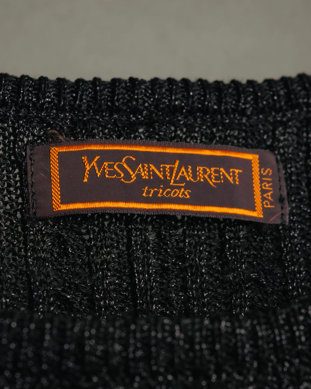 "Yves Saint Laurent" 80's-90's Metallic ribbed sleeveless knit top