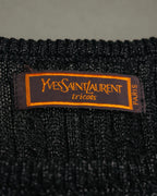"Yves Saint Laurent" 80's-90's Metallic ribbed sleeveless knit top