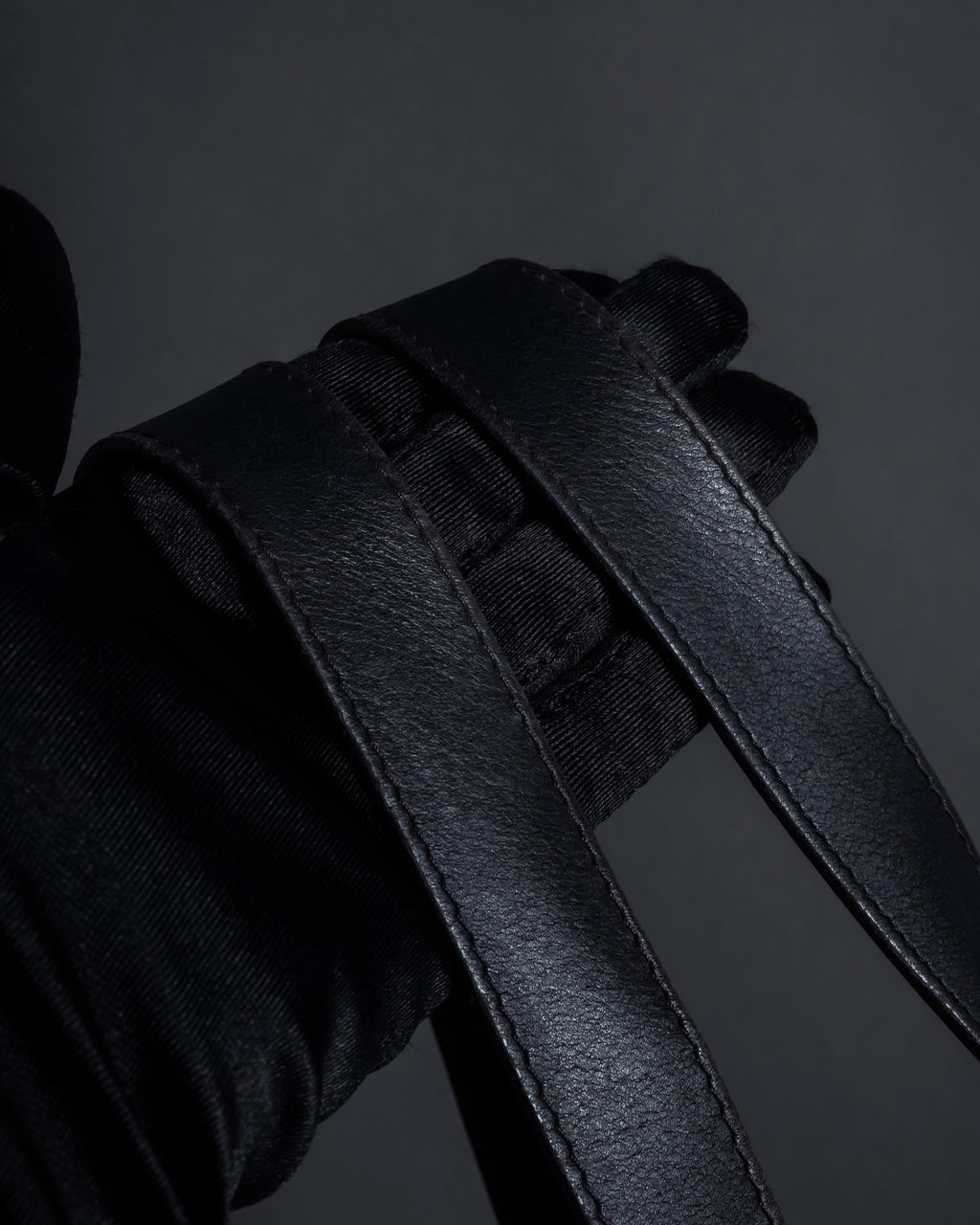 "YVES SAINT LAURENT" Hand-stitched design hair calf leather tote bag