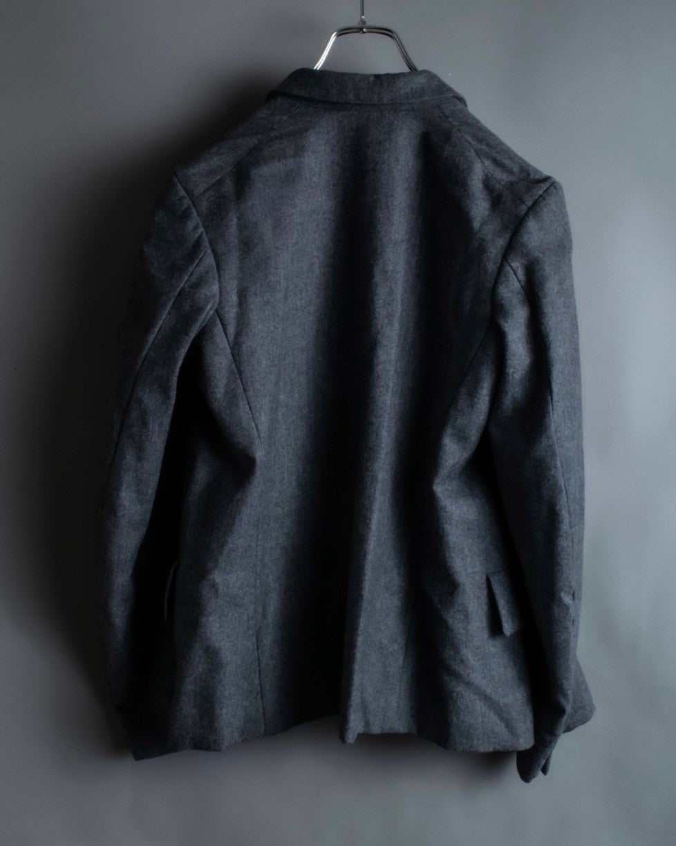 "Comme des Garçons" tailored jacket with stand collar and multiple pockets