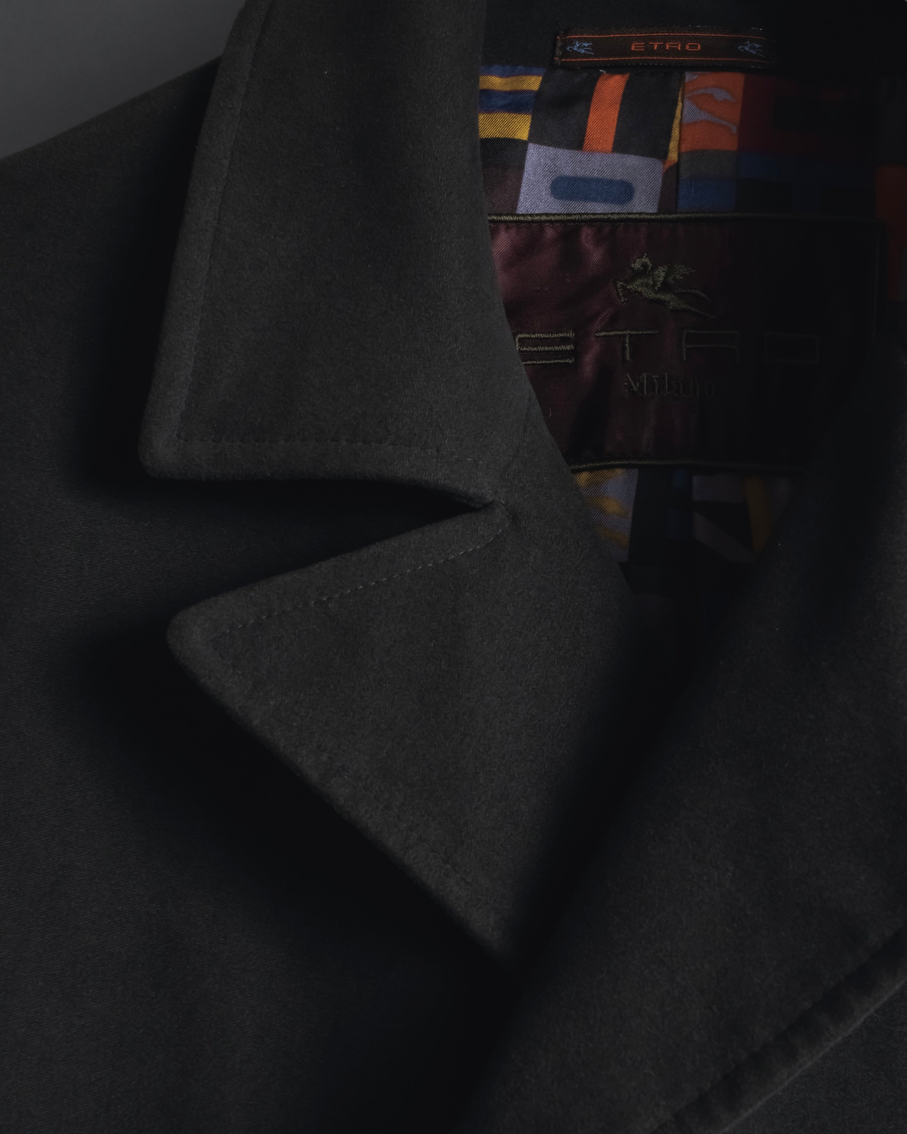 "ETRO" 08AW graphic-lined double-breasted coat