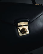 "Salvatore Ferragamo" Structured top-handle leather satchel bag