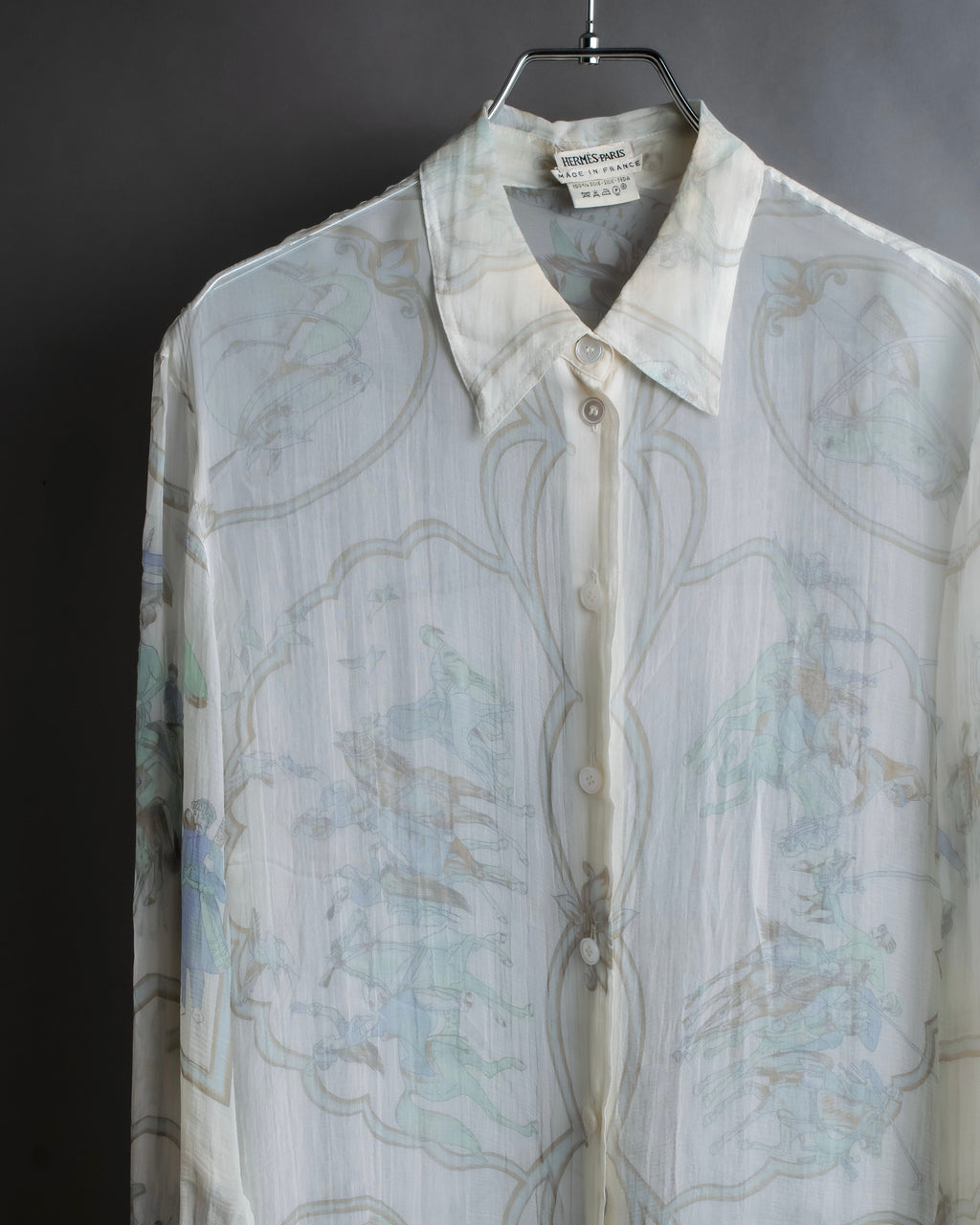 "HERMES" Margiela period abstract pattern shirt