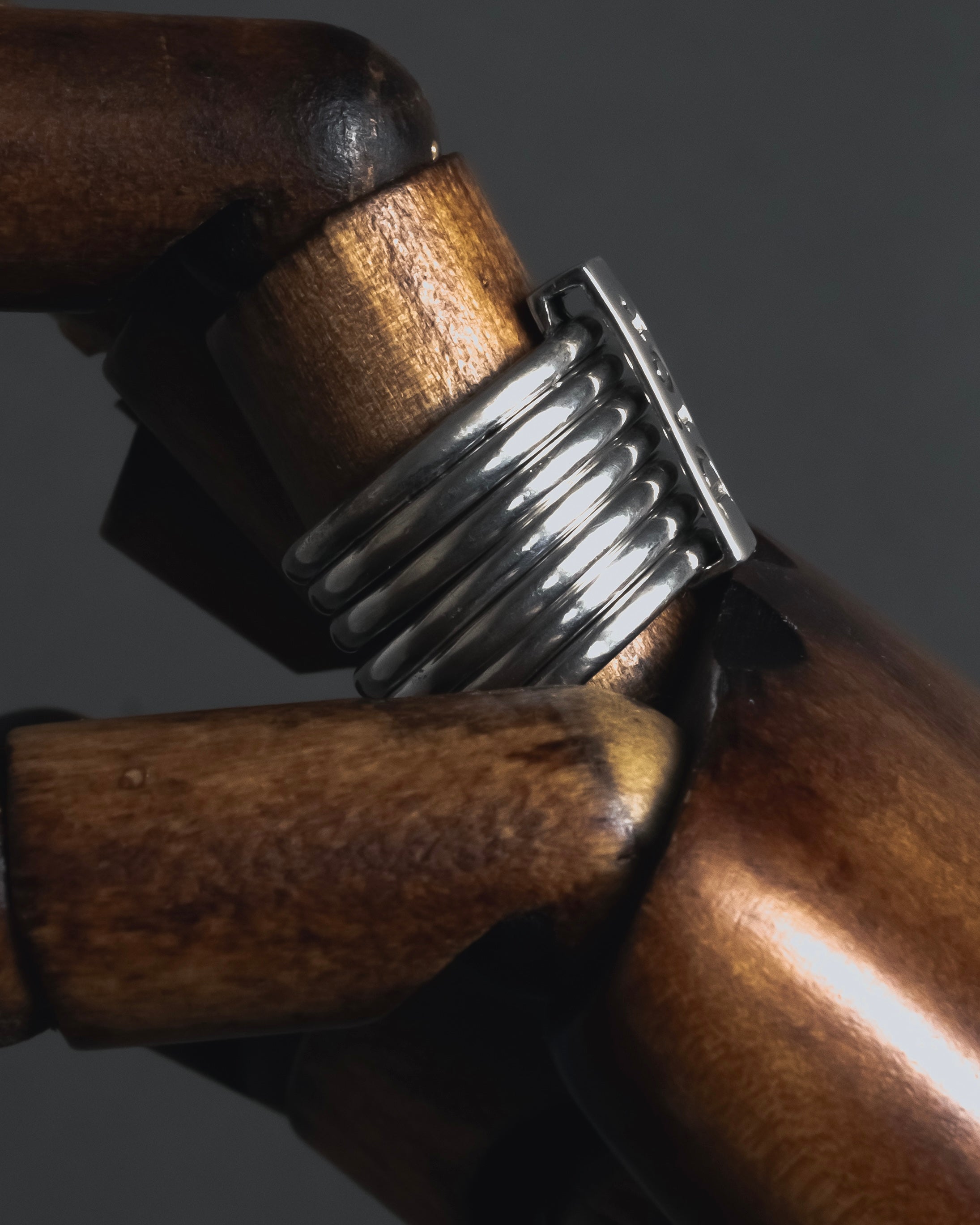 "Christian Dior" 00’s stacked wire silver 925 logo plate ring