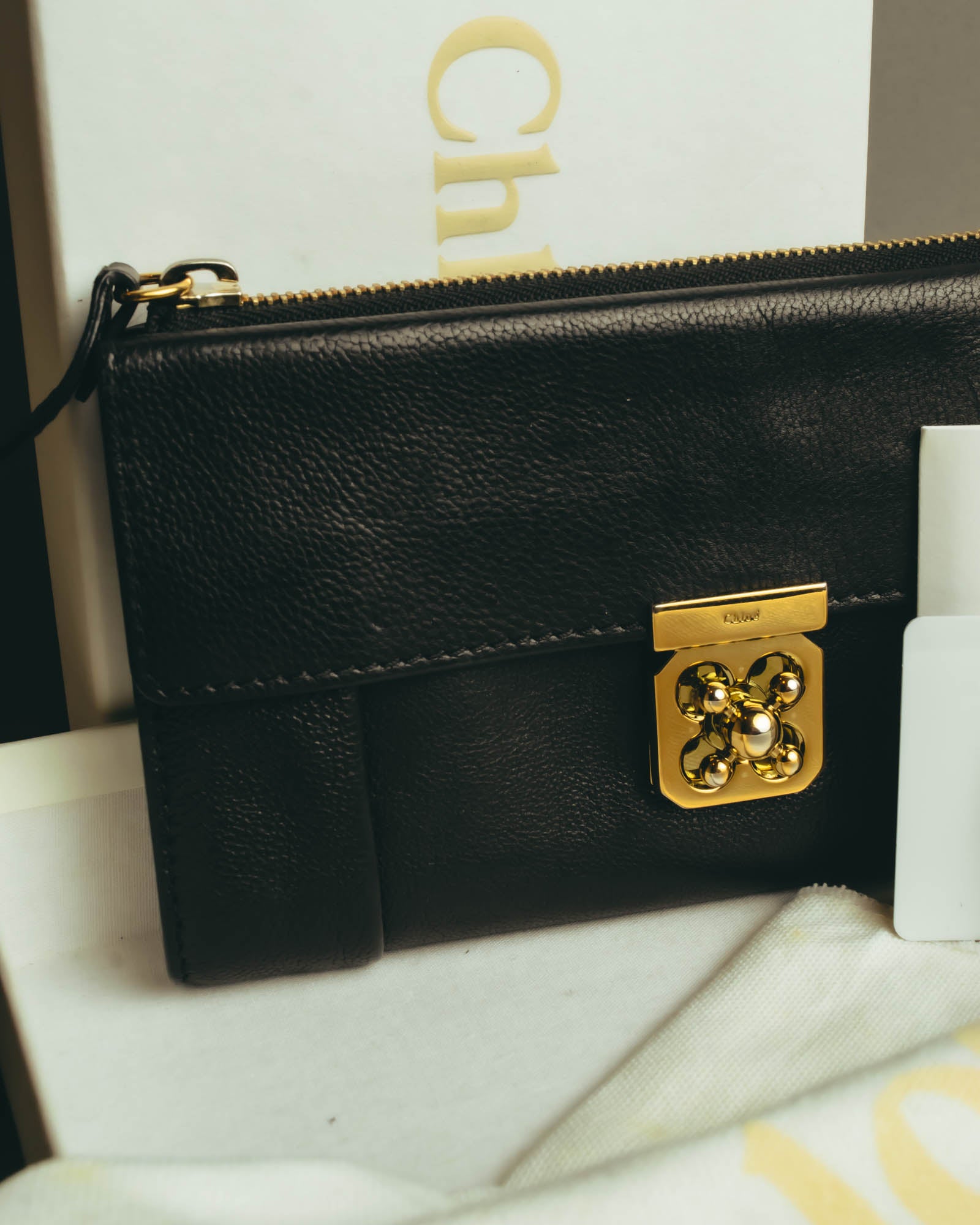 "Chloé" 2010's Black leather long wallet