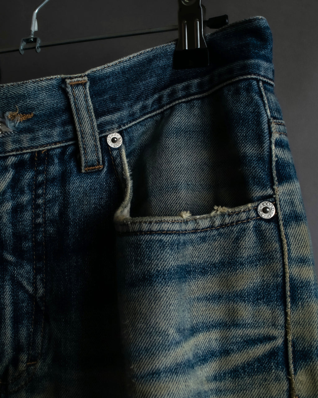 "GUCCI" Gradient fade design tapered denim