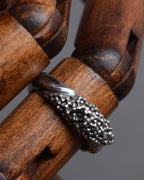 "GEORG JENSEN" Delicate bead top oversized silver ring