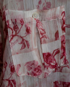 "John Galliano" 100% silk tropical floral regular collar shirt