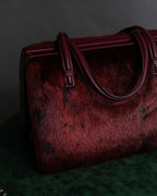 "LOEWE" Seal fur leather hand bag