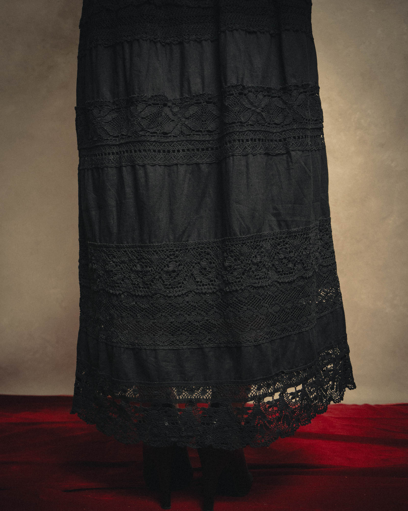 -SPECIAL- “tricot COMME des GARÇONS“ 2002SS Lace panel gathered skirt