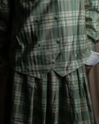 "BURBERRYS" Mint green check pattern skirt type set up