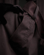 "CELINE" Triomphe button design in plum brown color
 trench coat
