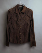 -SPECIAL- “BOTTEGA VENETA” 80’s-90’s Intrecciato suede leather shirt