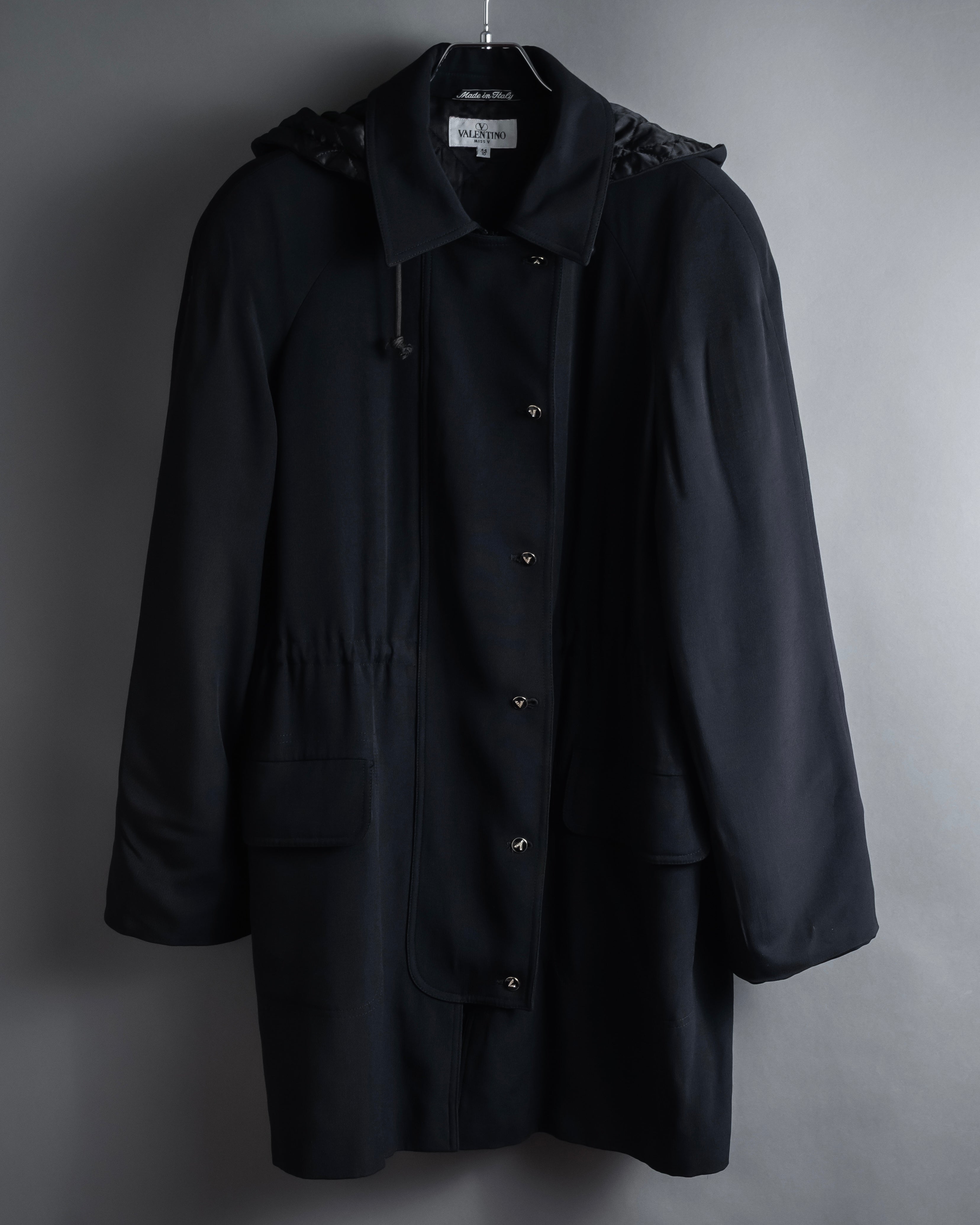 "VALENTINO" 90’s Couture-lined hooded coat
