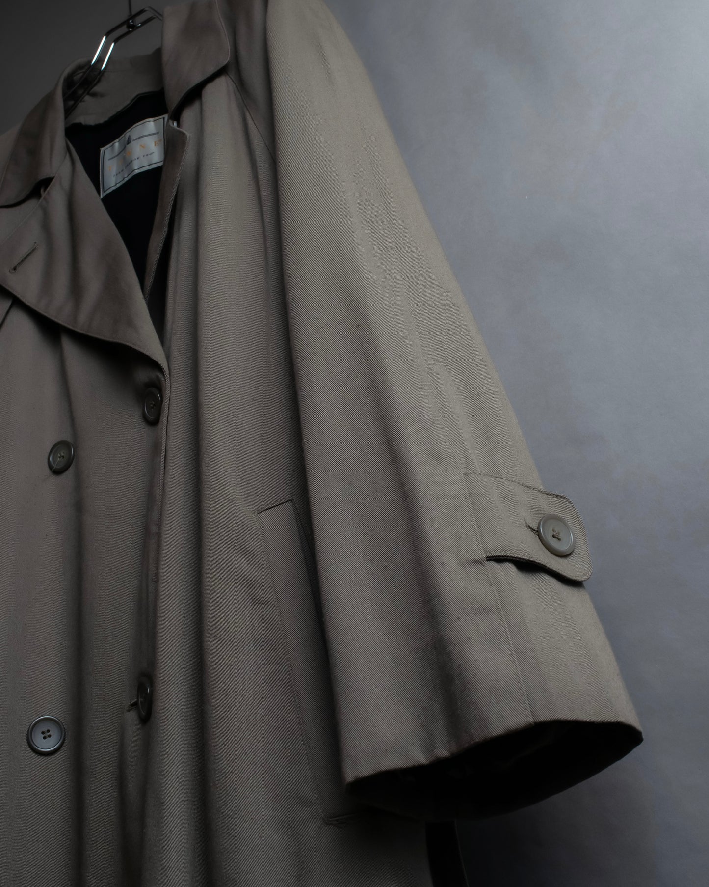 "Vintage matte texture long trench coat"