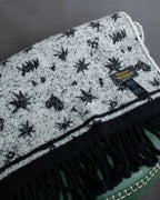 "Vivienne Westwood" Logo random motif pattern fringe muffler