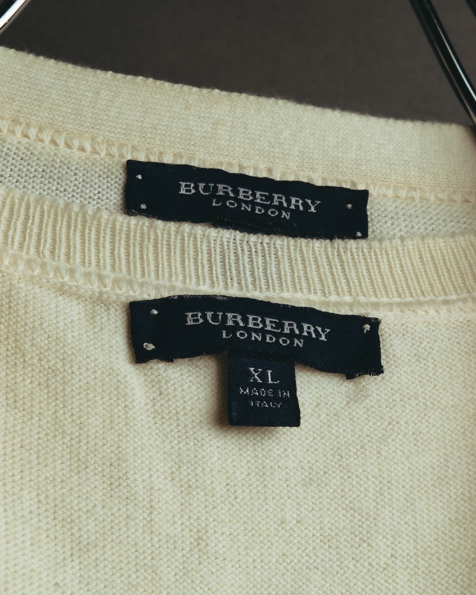 “BURBERRY LONDON” 00’s-10’s argyle cotton cardigan＆vest