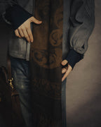 -SPECIAL- “LOEWE” 90’s-00’s Botanical anagram jacquard fringe stole