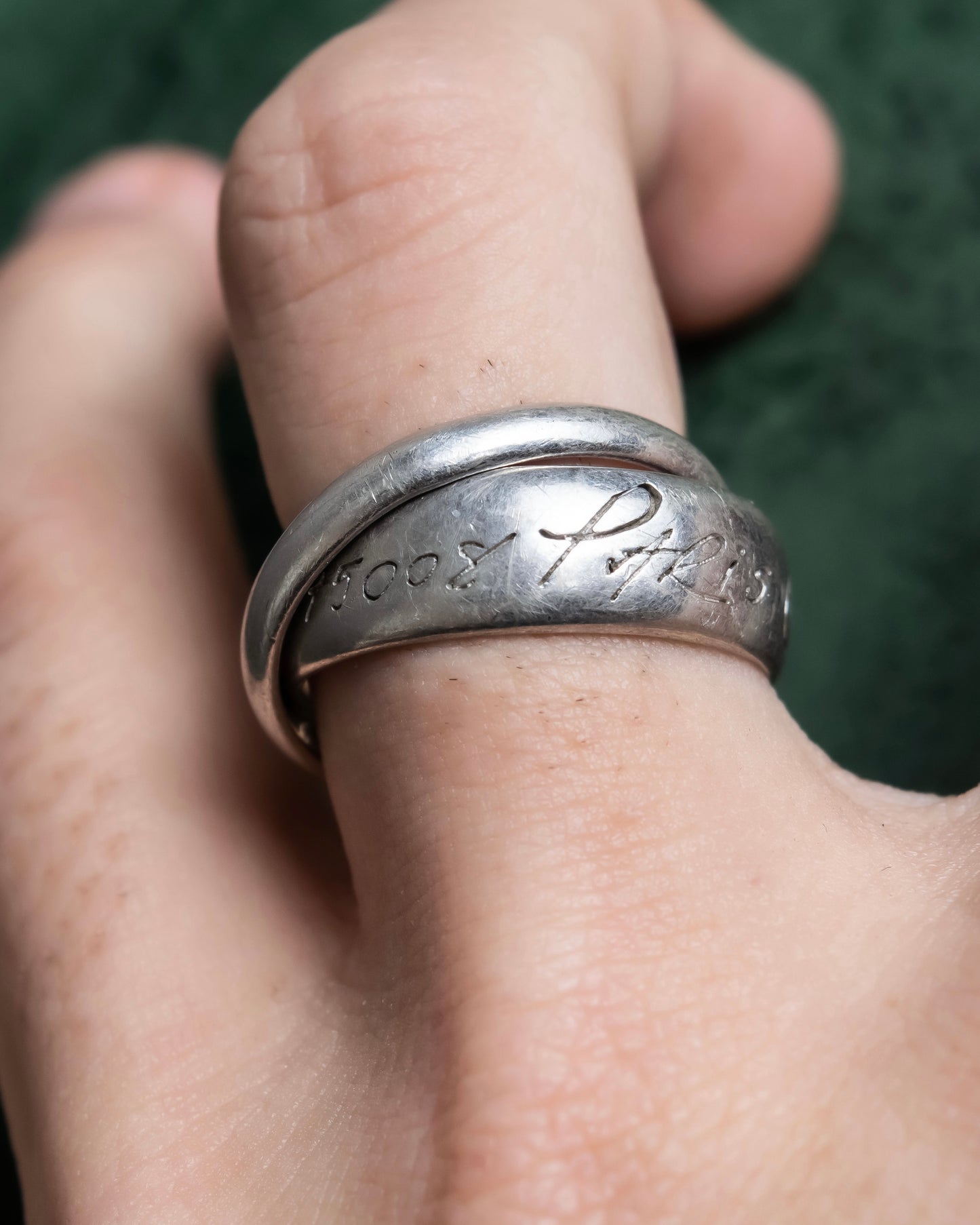 “Celine” Silver 925 engraved double ring