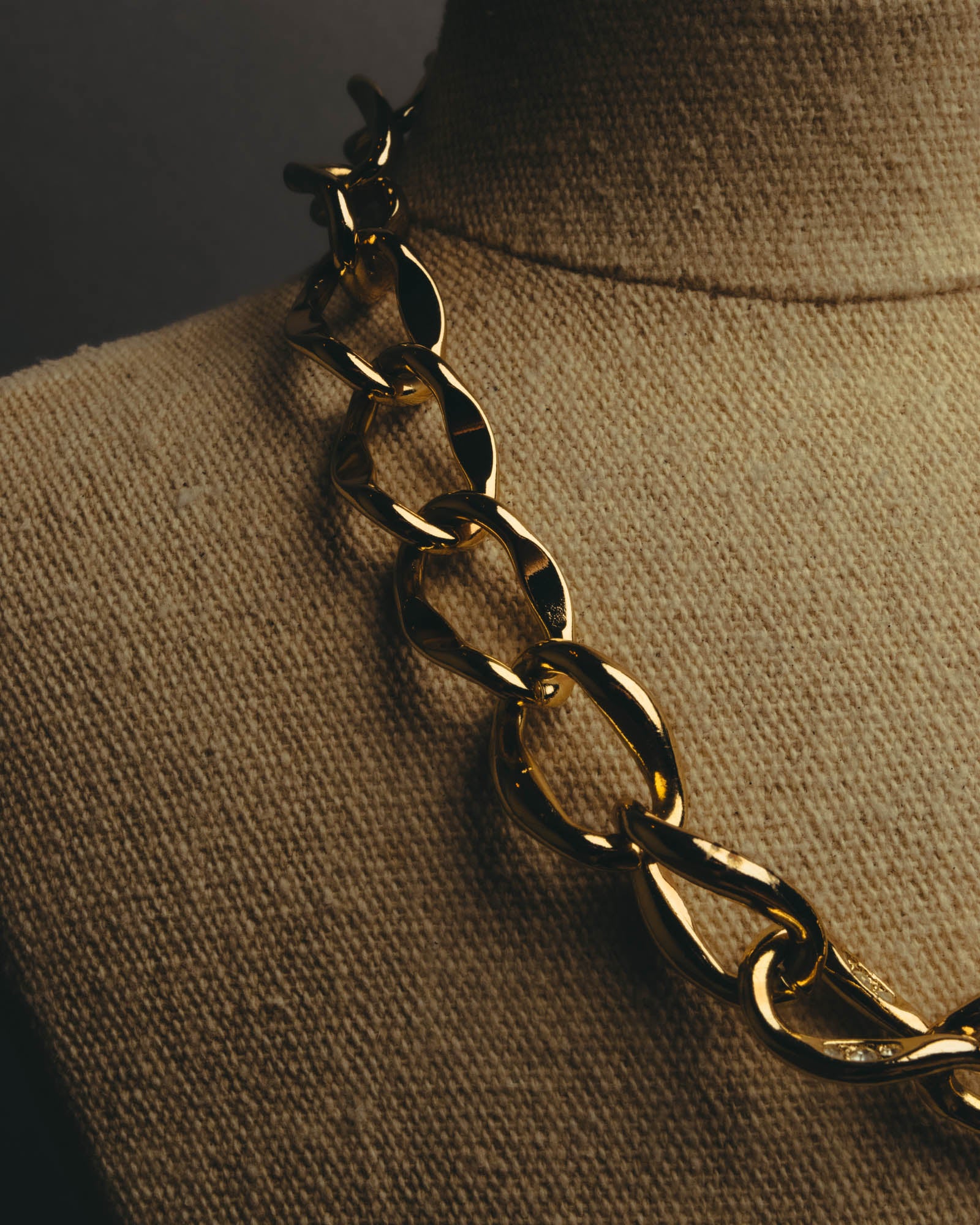 "Dior" Statement gold tone chain necklace