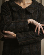 Abrigo de mezcla de lana con cuadros texturizados de los años 90-00 de "MARNI"