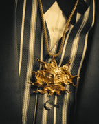 -SPECIAL- “HERMÈS” 90’s Sun face sculptural pendant necklace