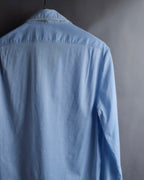 "GUCCI" Lace border design saxe blue shirt