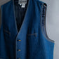 "Vintage stitch design denim vest"