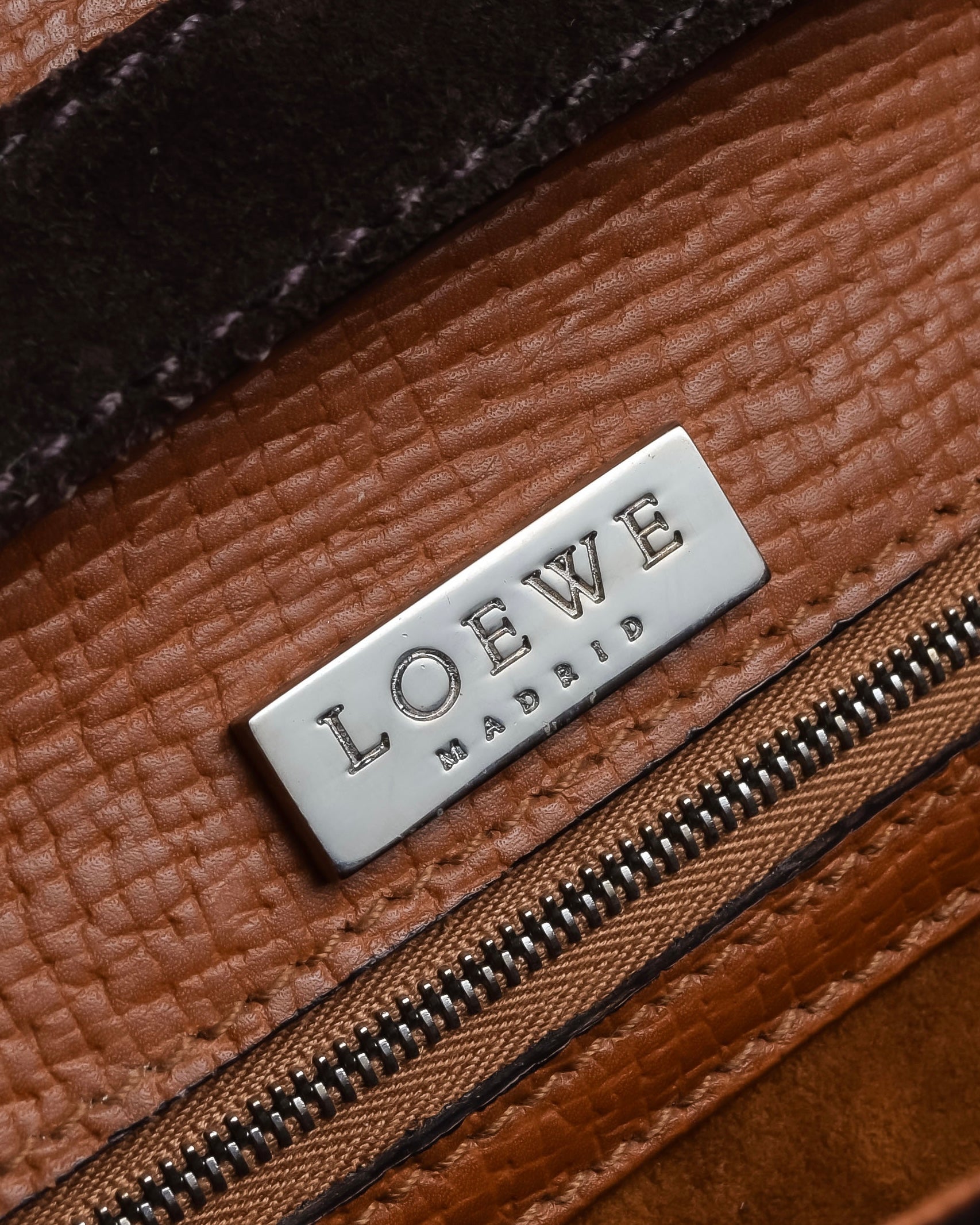 "LOEWE" Textured suede panel barcelona shoulder bag