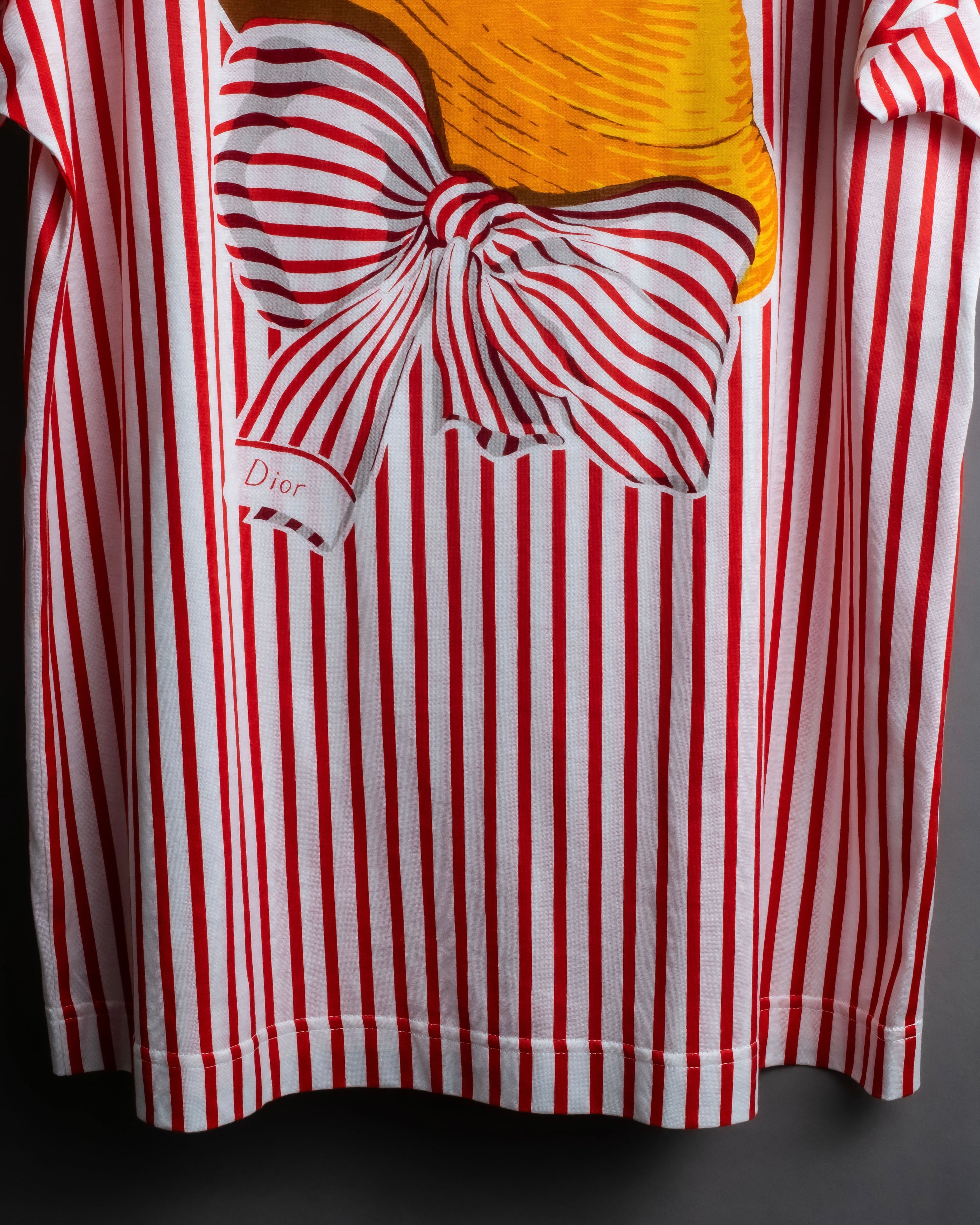 "Christian Dior" Stripe pattern front print tunic